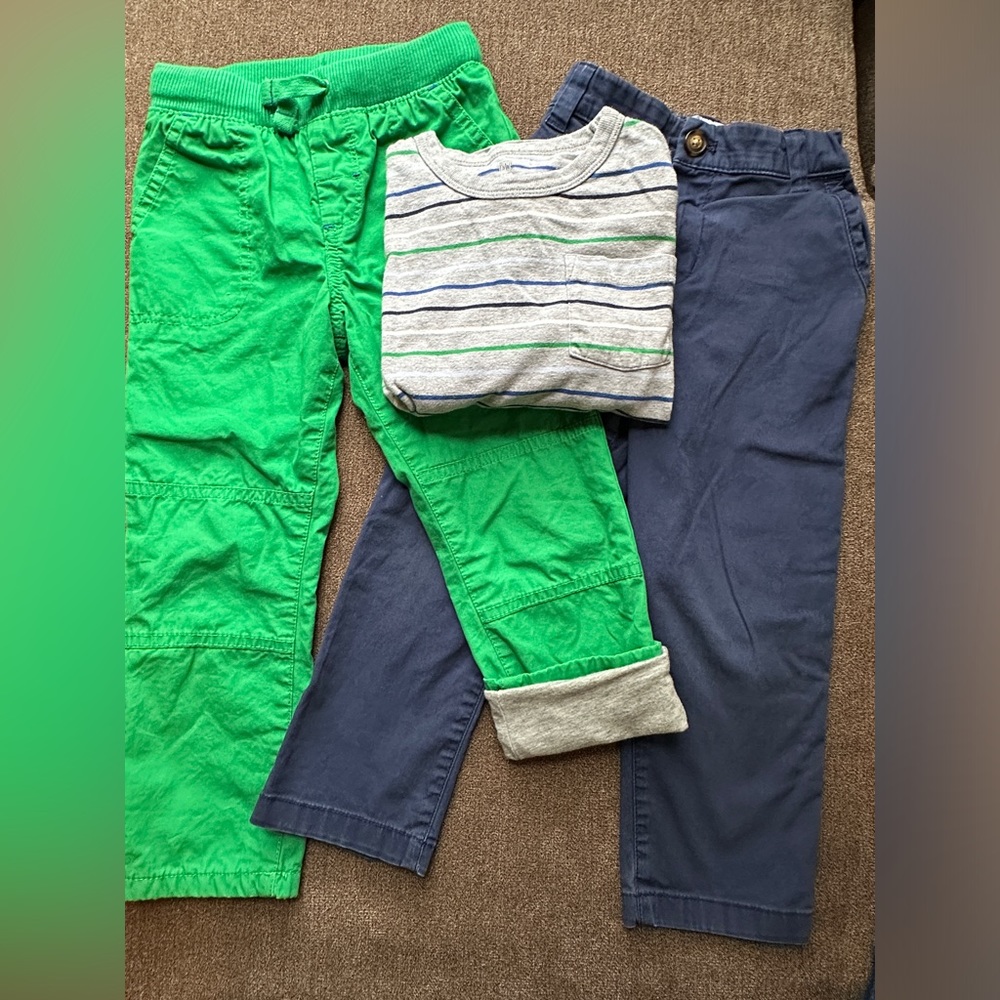Boys Size 4 Outfit - 2 pants & Longsleeve shirt